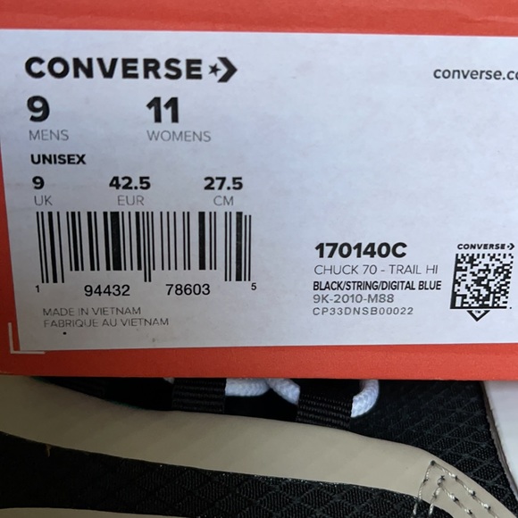 Converse Chuck 70 - Trail Hi Black/String/Digital Blue MEN`S - Picture 16 of 16